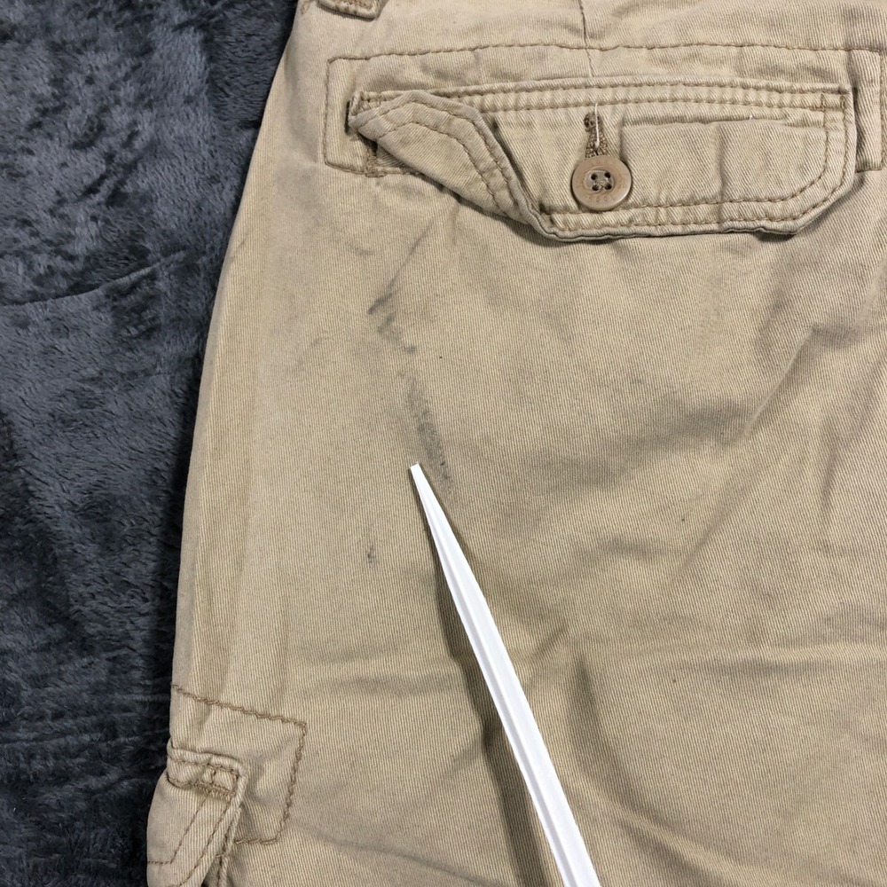 Lee Cargo Shorts Mens 34 Khaki Tan Cotton‎ Twill Multi Pocket Casual Utility - Picture 3 of 8